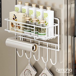 《 aimoha select 》【Sサイズ】 キッチン収納ラック 冷蔵庫側面収納 壁収納 キッチンペーパー 調味料