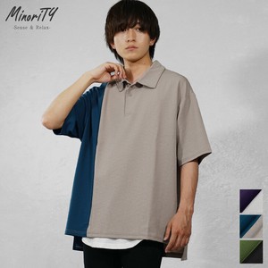 Polo Shirt Color Palette Large Silhouette Switching Short-Sleeve