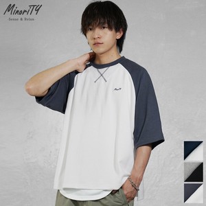 T-shirt Oversized Raglan Sleeve Premium Cut-and-sew 5/10 length