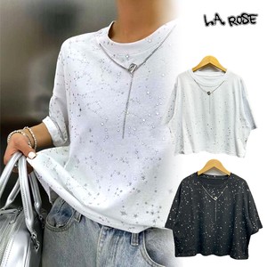 T-shirt Necklace sliver Cropped Tops Printed Star Pattern Short Length