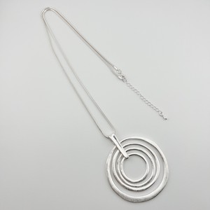 Silver Chain Design Necklace Long