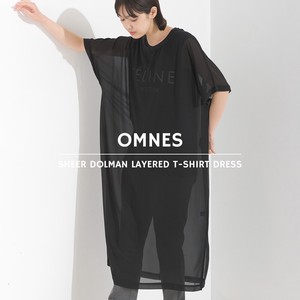 T-shirt Dolman Sleeve Spring/Summer Sheer-layered One-piece Dress