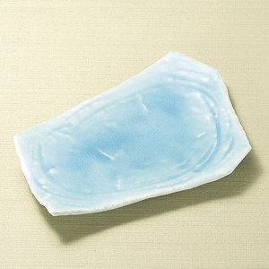 湖水変形皿  美濃焼　日本製