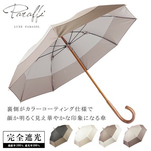 2024ss新作：春夏 日傘 カラー切替え 木棒 手開き パラソル 長傘 UVカット 遮光率100％ Paraffi 熱中症対策
