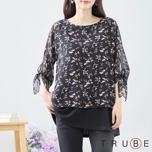 T-shirt Tunic Floral Pattern L 【2024NEW】