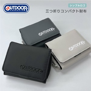 【新商品】OUTDOOR シンプルロゴ 三つ折りコンパクト財布
