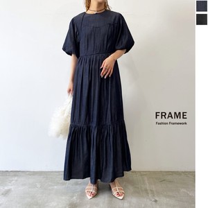Casual Dress Rayon Puff Sleeve Denim One-piece Dress 【2024NEW】