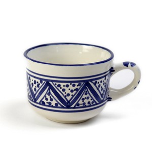 スラマ陶器 手描きコーヒーカップ パピヨンブルー