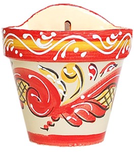 SUELOポット（壁掛け） （レッドB）13797【スペイン鉢】　庭　ガーデニング　花　装飾