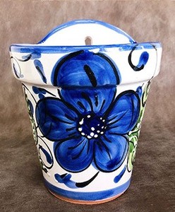 SUELOポット（壁掛け） （ブルー）13729【スペイン鉢】　庭　ガーデニング　花　装飾