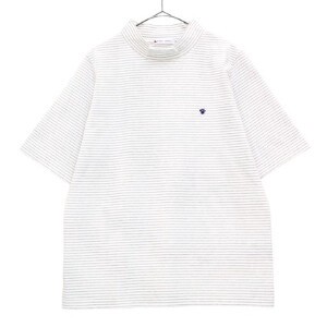 T 恤/上衣 刺绣 短袖 横条纹 高领 日本制造