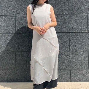 ＜タイムセール＞ラメシアー楊柳タンクOP×チュニックキャミSET　ワンピース　春　夏　SS　大人　きれいめ