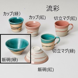 流彩　平飯碗（緑）【日本製 美濃焼】