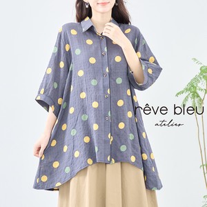 Button Shirt/Blouse Design Big Silhouette L Polka Dot 【2024NEW】