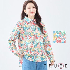 Button Shirt/Blouse Flower Print Colorful L 【2024NEW】