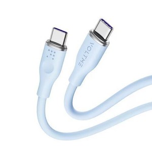 ボルトミー モスシリーズ（Eマーカー）シリコン 充電ケーブル USB-C＆USB-C 100W ブルー 1m C2142