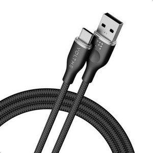 ボルトミー ラグシリーズナイロン 充電ケーブル USB-A＆USB-C 60W ブラック 1m C2150