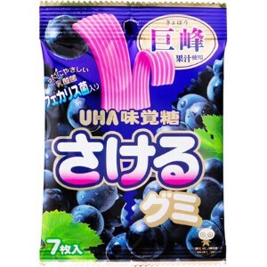 【クール便対象】UHA味覚糖 さけるグミ グレープ 7枚 x10 【飴・グミ・ラムネ】