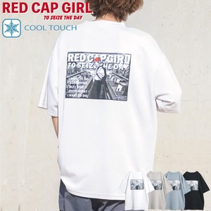 【24SS新作】RED CAP GIRL 接触冷感 とろみポンチ バック転写 スリット 半袖T-shirt