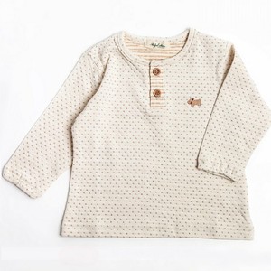 Babies Top Long Sleeves Organic Cotton Polka Dot Made in Japan