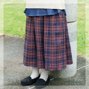 Skirt Check Pattern Gathered Skirt Tuck [2024 A/W]