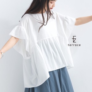 Button Shirt/Blouse Flare Gathered Blouse Georgette