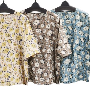 Button Shirt/Blouse Floral Pattern Made in Japan