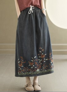スカート 刺繍 花柄 レディースファッション    ZCHA6204