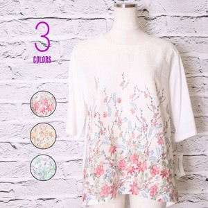T-shirt Flowers Switching Cut-and-sew