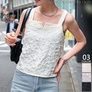 Camisole Puffy Jacquard Cami Tops 【2024NEWPRODUCT♪】