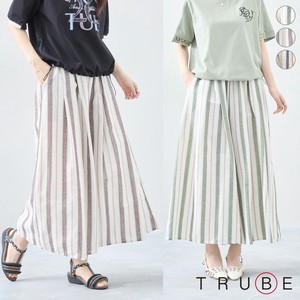 Full-Length Pant Color Palette Stripe L Wide Pants Cotton Blend 【2024NEW】