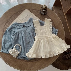 婴儿连身衣/连衣裙 裙子 新生儿 格子图案