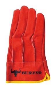 手袋  グローブ  革グローブ　BUREVO（カラー背縫い・赤）