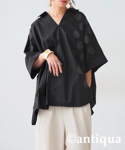 Antiqua Button Shirt/Blouse Tops Ladies' Short-Sleeve Polka Dot NEW