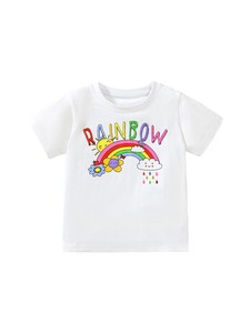 Kids' Short Sleeve T-shirt Design T-Shirt Rainbow 90cm ~ 130cm