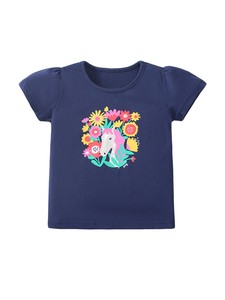 Kids' Short Sleeve T-shirt Design T-Shirt Flower Garden 90cm ~ 130cm
