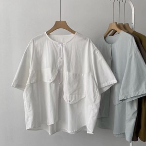 シャツ・ 半袖  ラウンドネック  無地  ゆったり  快適 レディースファッション    88801-1# ZCHA6216