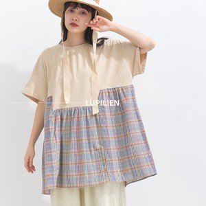 T-shirt Tunic Check Switching NEW 2024 Spring/Summer