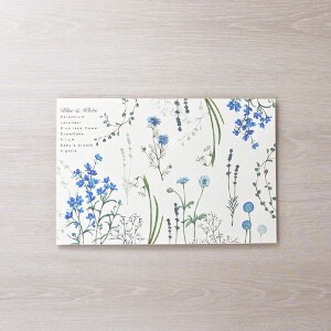 ブルーの花たちのポストカード＋栞