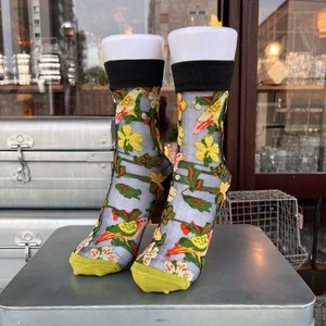 TOPANGA SOCKS Lady's　シアーソックス　ことりとお花　ファッション　レディース　靴下　ユニーク