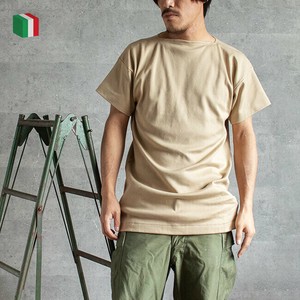 【デッドストック】イタリア M.M ボートネックTシャツ サンドベージュ