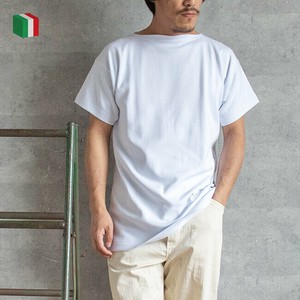 【デッドストック】イタリア M.M ボートネックTシャツ ホワイト