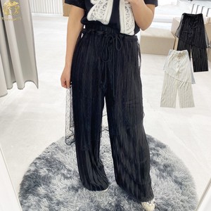 Full-Length Pant Flare Wide Tulle Skirts Pleated Pants Wide Pants