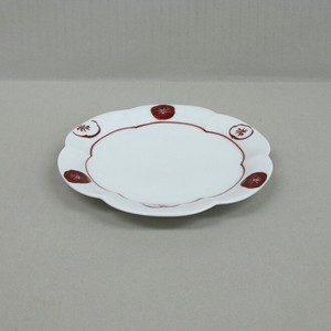 Main Plate Red And White Plum Made in Japan