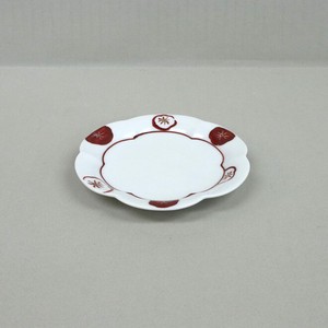 Small Plate Red And White Plum Small Made in Japan