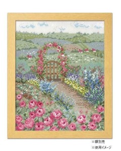 オリムパス　クロスステッチ　ししゅうキット　オノエ・メグミ　7424　バラの花咲くピーターの庭