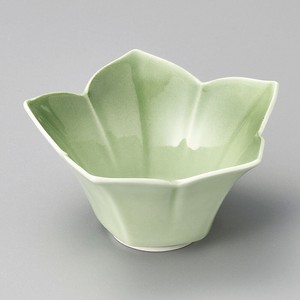 緑彩花型小鉢　強化食器