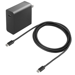 サンワサプライ USB PD対応AC充電器(PD100W・TypeCケーブル付き) ACA-PD93BK
