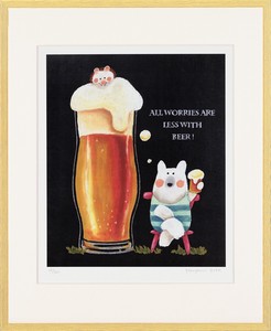 アートパネル やぶがみ ようこ ビール(C4052)