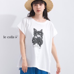 猫プリント　フレンチタックTシャツ　CAT　2024春夏新作